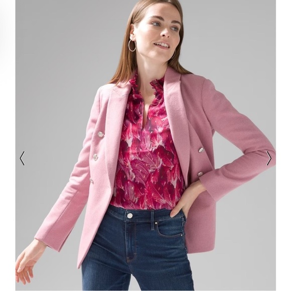🌸🌺🌷White House Black Market Pink Blazer with Silver Buttons - Picture 4 of 16